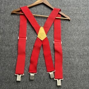 Nicholas Suspenders Work Wear Adjustable #110 Red 2" Silver Ton e Clips USA